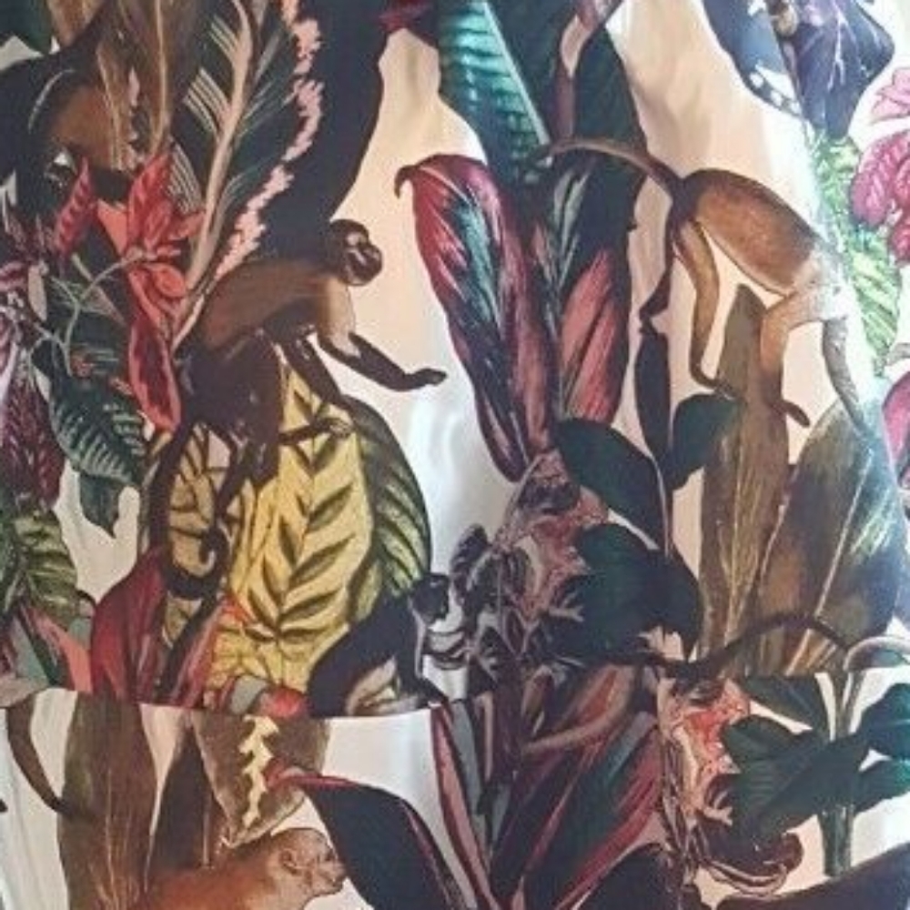 $5,000 NEW W. TAG OSCAR DE LA RENTA JUNGLE MONKEY MIDI RUNW DRESS 8 M - Picture 5 of 11